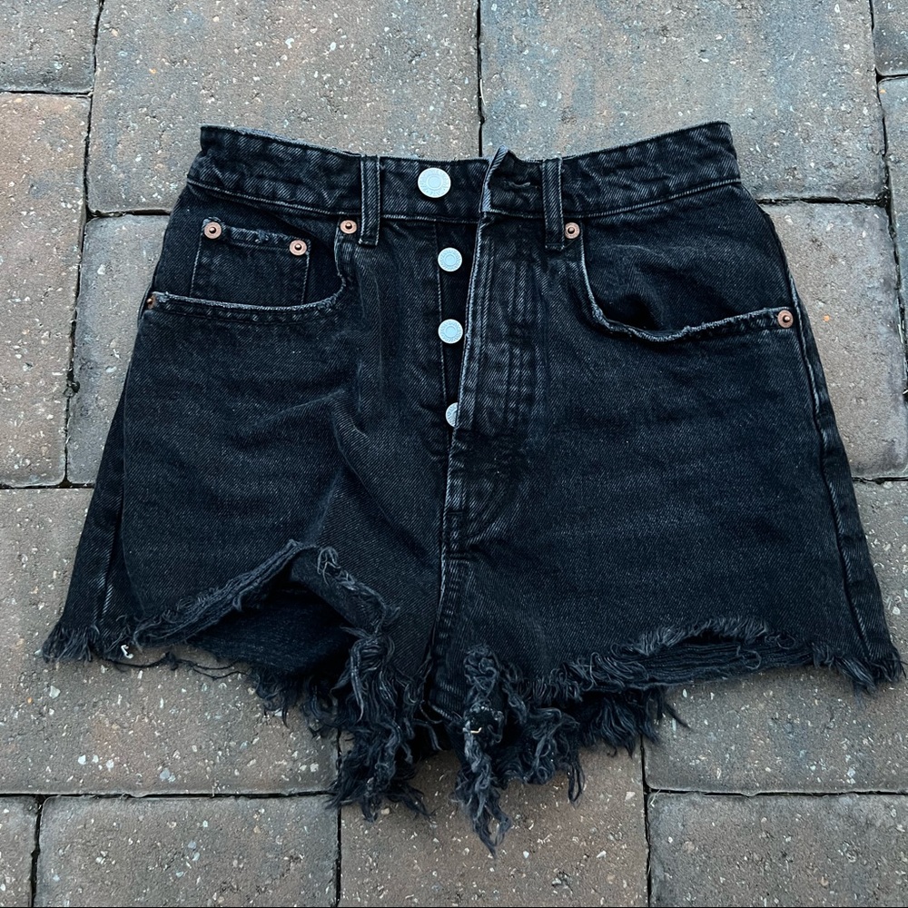 Zara High rise denim shorts